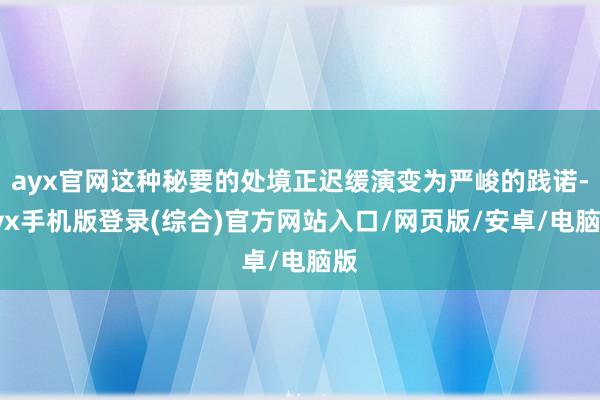 ayx官网这种秘要的处境正迟缓演变为严峻的践诺-ayx手机版登录(综合)官方网站入口/网页版/安卓/电脑版