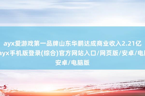 ayx爱游戏第一品牌山东华鹏达成商业收入2.21亿元-ayx手机版登录(综合)官方网站入口/网页版/安卓/电脑版