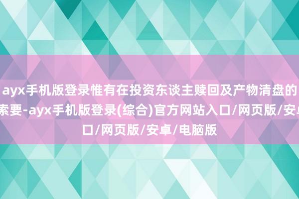 ayx手机版登录惟有在投资东谈主赎回及产物清盘的本事才会索要-ayx手机版登录(综合)官方网站入口/网页版/安卓/电脑版