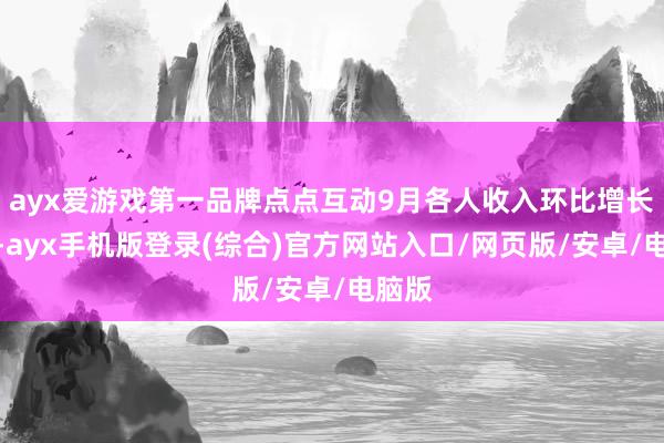 ayx爱游戏第一品牌点点互动9月各人收入环比增长明显-ayx手机版登录(综合)官方网站入口/网页版/安卓/电脑版